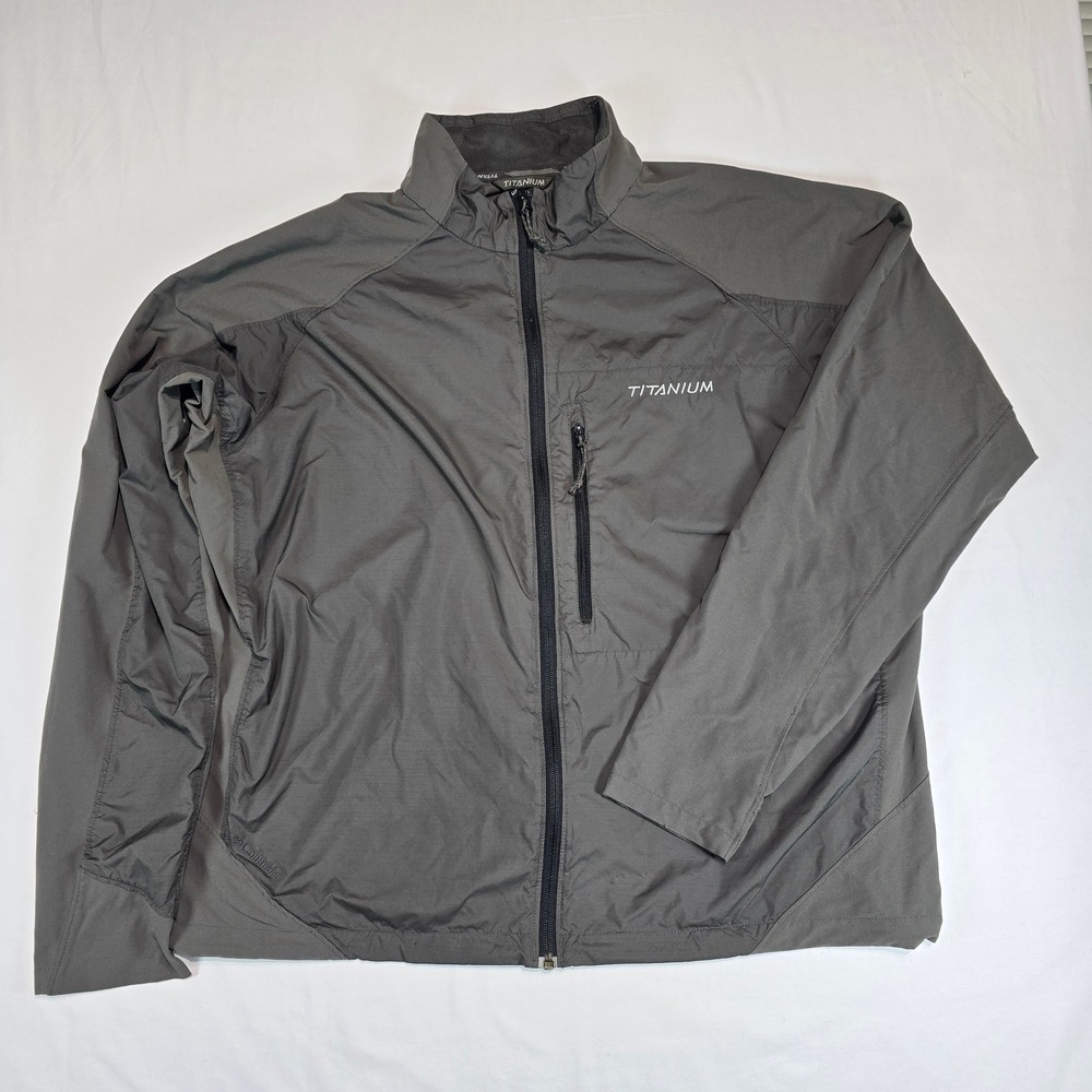 Columbia Titanium Mens Full Zip Lightweight Ripstop Hiking Jacket Gray XL